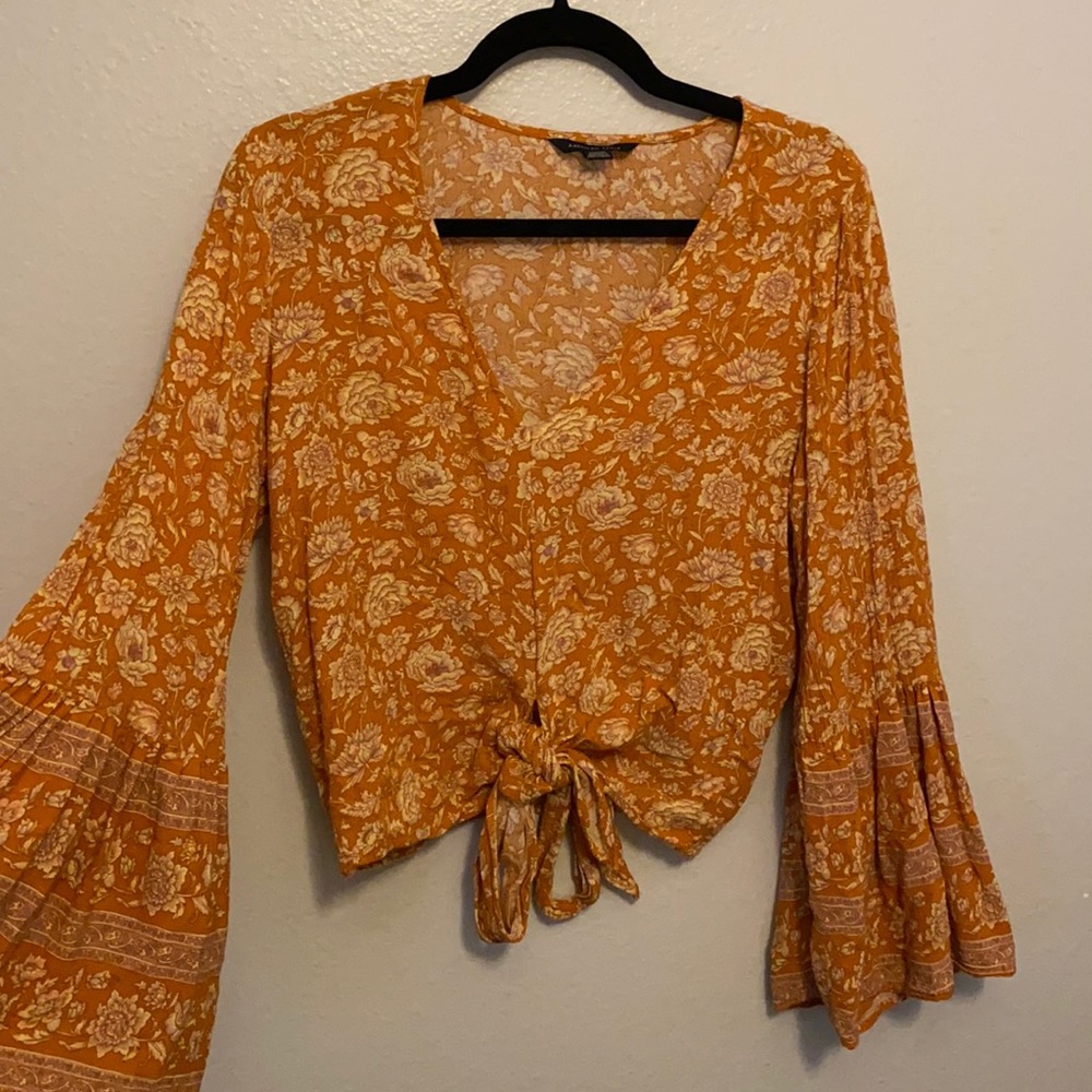 Long sleeve tie blouse from American eagle